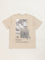 Y&F Kids Beige Printed Ribbed T-Shirt