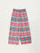 Utsa Kids Pink Ikat Printed High-Rise Cotton Blend Palazzos - (8 -14yrs)