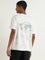 Studiofit White Globe Printed Relaxed Fit T-Shirt