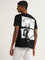 Nuon Black Slim-Fit Printed Cotton T-Shirt