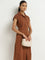 Wardrobe Tan Solid Shirt Dress with Belt