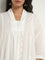 Diza White A-Line Embroidered Cotton Kurta