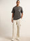 Nuon Grey Text Printed Cotton Slim Fit T-Shirt