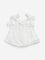 HOP Kids White Schiffli Cotton Crop Top