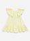 HOP Kids Yellow Ruffle Design Tiered Cotton Dress