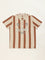 Y&F Kids Brown Stripe Printed Polo Cotton T-Shirt