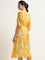 Wardrobe Yellow Printed Wrap Midi Dress with Belt