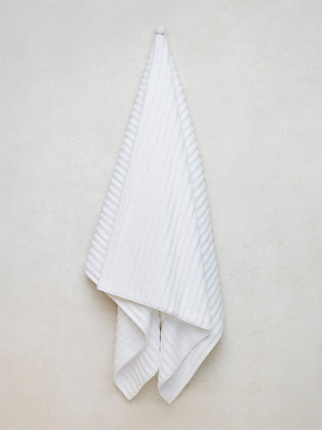 Westside Home White Self-Striped Luxe Bath Towel