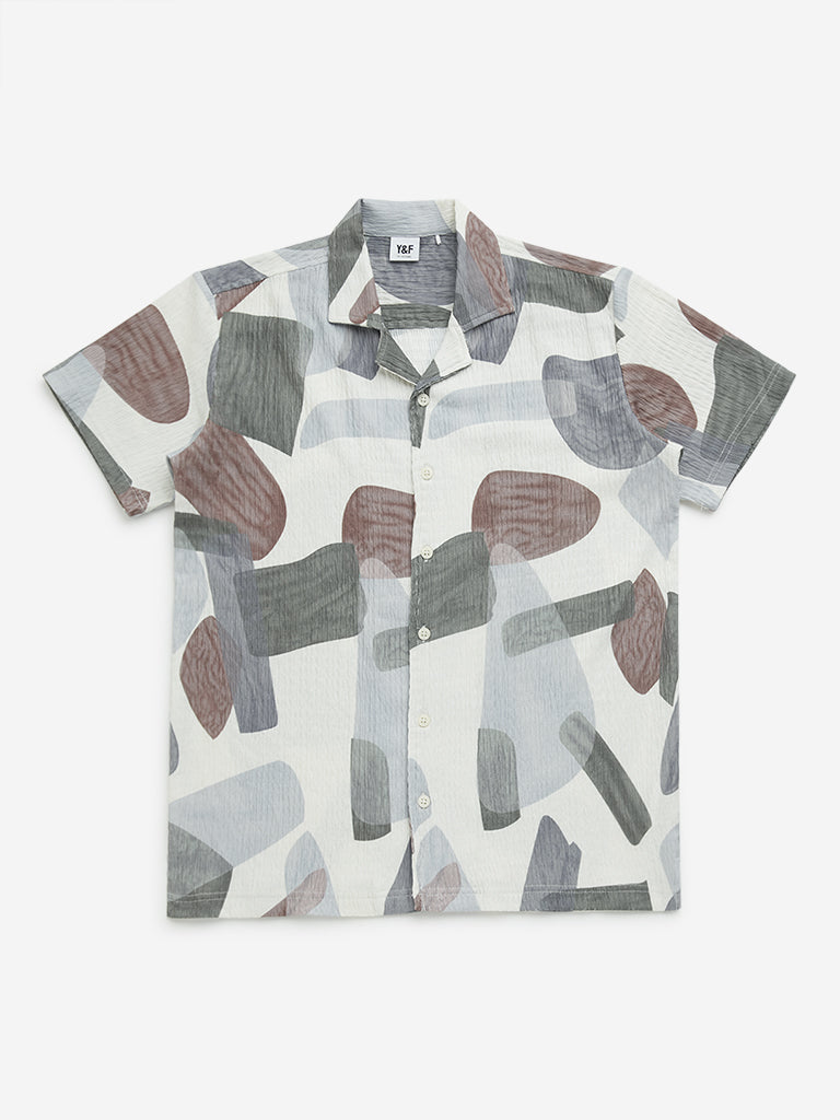 Y&F Kids Multicolour Printed Cotton Shirt