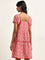 Bombay Paisley Red Floral Printed Tiered Cotton Dress