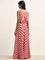 Bombay Paisley Red Chevron Printed A-Line Maxi Dress