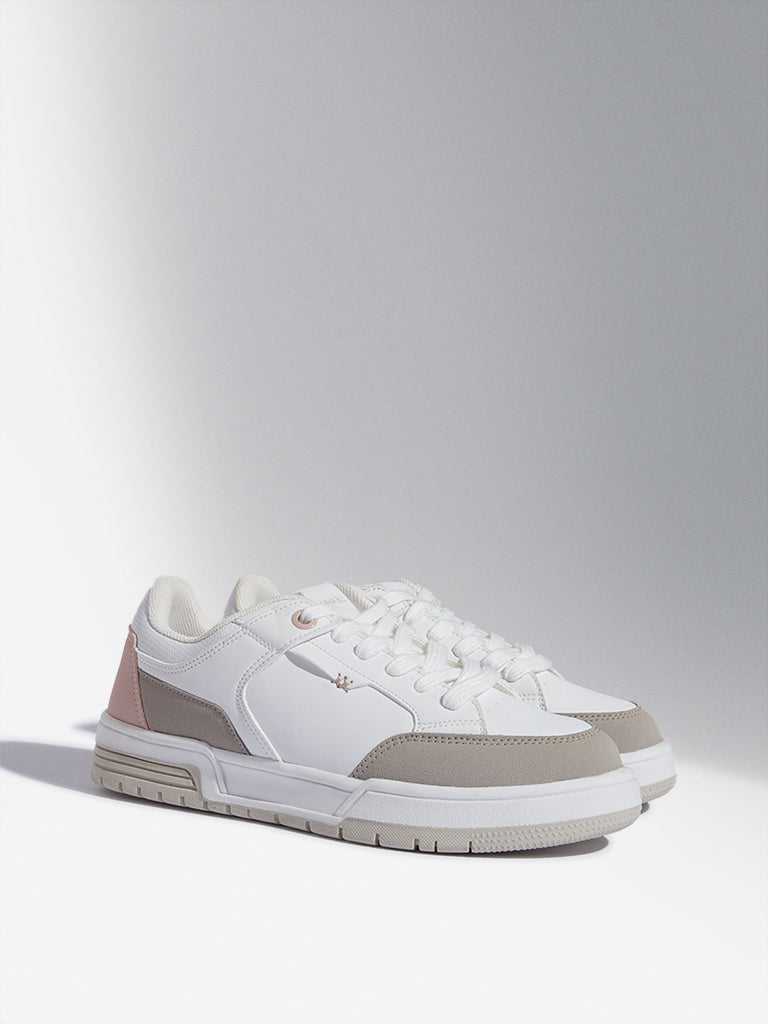 LUNA BLU Pink & White Colour-Blocked Sneakers