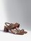 LUNA BLU Tan Hardware-Detailed Block Heel Sandals