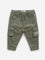 HOP Baby Khaki Cargo-Style Mid-Rise Cotton Blend Joggers