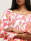 Vark Pink Floral Design Peplum Top Set