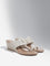 LUNA BLU Ivory Wedge Heel Kolhapuri Sandals