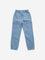 HOP Kids Blue Cargo-Style Mid-Rise Cotton Jeans