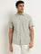 WES Casuals Sage Striped Slim-Fit Blended Linen Shirt