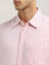 WES Casuals Pink Striped Relaxed-Fit Cotton Shirt