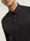 WES Formals Black Solid Slim-Fit Shirt