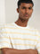 Nuon Yellow Striped Relaxed-Fit Cotton T-Shirt