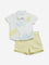 HOP Baby White Printed Shirt and Shorts Set