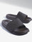 SOLEPLAY Dark Brown Wave-Textured Slides