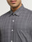 WES Formals Charcoal Checkered Relaxed-Fit Cotton Shirt