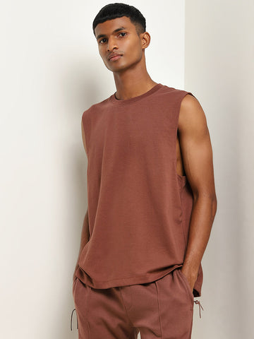 Studiofit Rust Solid T-Shirt