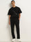 Studiofit Black Solid Relaxed-Fit T-Shirt