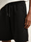 Studiofit Black Relaxed-Fit Mid-Rise Shorts