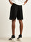 Studiofit Black Relaxed-Fit Mid-Rise Shorts