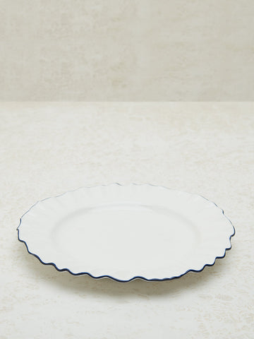 Westside Home Blue Frill Detailed Dinner Plate