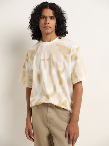 Nuon Off-White Abstract Pattern Relaxed-Fit T-Shirt