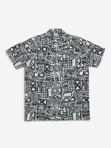 Y&F Kids Black Abstract Design Resort-Fit Shirt