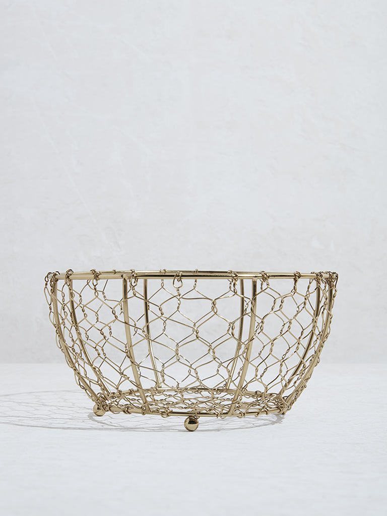 Westside Home Gold Wired Fruit Basket