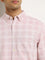 WES Casuals Pink Checks Printed Relaxed-Fit Cotton Shirt