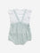 HOP Baby Mint Floral Embroidered Dungaree with Top Set