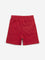 HOP Kids Red Text Design Mid-Rise Cotton Shorts