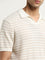 Ascot Off-White Striped Design Relaxed-Fit Cotton T-Shirt