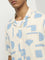 Nuon Off-White Abstract Blended Linen Relaxed-Fit Shirt