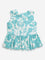 Utsa Kids Aqua Floral Print Peplum Top (8-14 years)