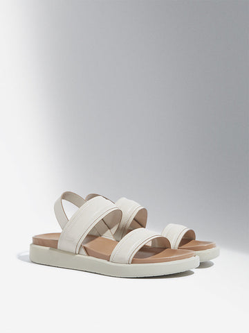 LUNA BLU Ivory Multi-Strap Slingback Sandals