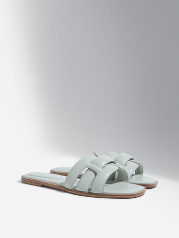 LUNA BLU Mint Multi-Strap Slides