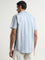 WES Casuals Blue Stripe Printed Relaxed-Fit Cotton Shirt