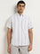 WES Casuals Grey Stripe Printed Relaxed-Fit Cotton Shirt