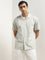 WES Casuals Light Sage Striped Relaxed-Fit Cotton Shirt