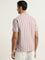 WES Casuals Dusty Pink Striped Relaxed-Fit Polo T-Shirt