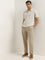 WES Casuals Beige Striped Relaxed-Fit Polo T-Shirt