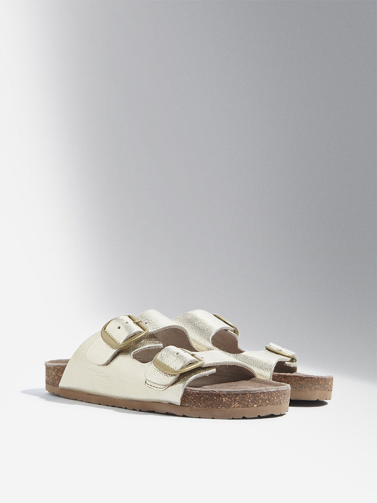 LUNA BLU Gold Double Band Sandals